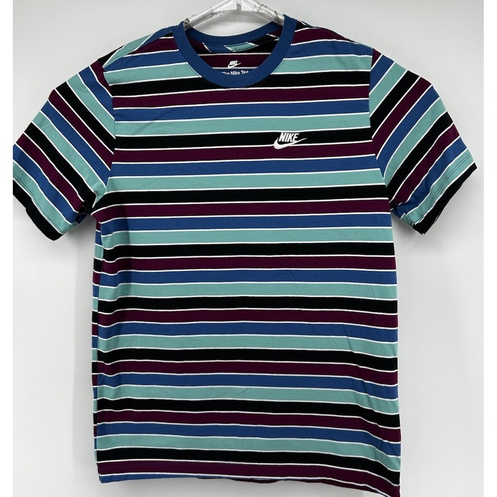 The Nike Tee Short Sleeve Multicolored Striped T Shirt Men's Size Large